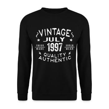 July 1997 Birthday in 1997 Birthday Gift - Unisex Sweatshirt - black - Front - Alina (178cm) & Michal (187cm)