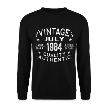 Juillet 1984 Anniversaire de naissance en 1984 - Sweat-shirt Unisexe - noir - Devant - Alina (178cm) & Michal (187cm)