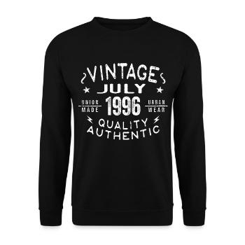 July 1996 Birthday in 1996 Birthday Gift - Unisex Sweatshirt - black - Front - Alina (178cm) & Michal (187cm)