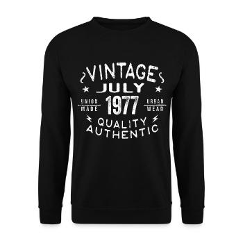 Juillet 1977 Anniversaire en 1977 Cadeau d’anniversaire - Sweat-shirt Unisexe - noir - Devant - Alina (178cm) & Michal (187cm)