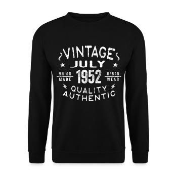 Juillet 1952 Anniversaire en 1952 Cadeau d’anniversaire - Sweat-shirt Unisexe - noir - Devant - Alina (178cm) & Michal (187cm)