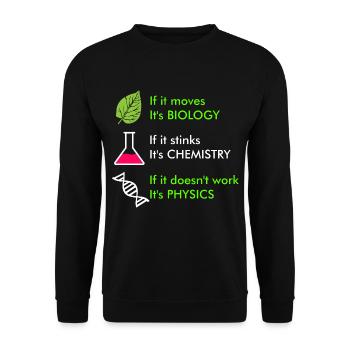 Biologie Chimie Physique Gift Science Nerd - Sweat-shirt Unisexe - noir - Devant - Alina (178cm) & Michal (187cm)