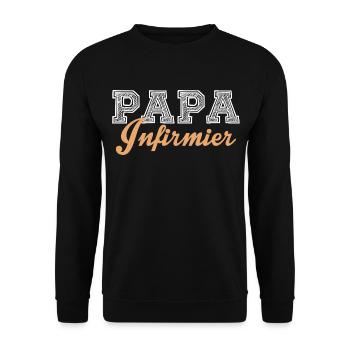 Papa Infirmier - Sweat-shirt Unisexe - noir - Devant - Alina (178cm) & Michal (187cm)