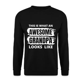 Awesome Grandpa Funny Quotes - Unisex Sweatshirt - black - Front - Alina (178cm) & Michal (187cm)