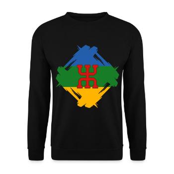 Amazigh Drapeau | Imazighen Berbères Maghreb - Sweat-shirt Unisexe - noir - Devant - Alina (178cm) & Michal (187cm)