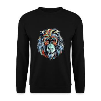 Kajou der Mandrill - Unisex Pullover - Schwarz - Vorne - Alina (178cm) & Michal (187cm)