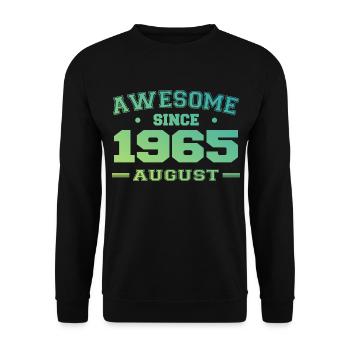 1965 August Year Birth Birthday August 1965 - Unisex Sweatshirt - black - Front - Alina (178cm) & Michal (187cm)
