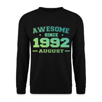 1992 August Year Birth Birthday August 1992 - Unisex Sweatshirt - black - Front - Alina (178cm) & Michal (187cm)
