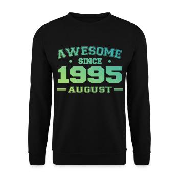 1995 August Year Birth Birthday August 1995 - Unisex Sweatshirt - black - Front - Alina (178cm) & Michal (187cm)