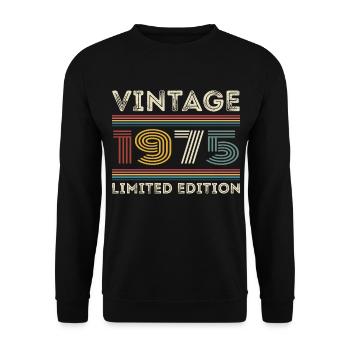 1975 Birthday 1975 Retro 1975 Gift 1975 - Unisex Sweatshirt - black - Front - Alina (178cm) & Michal (187cm)
