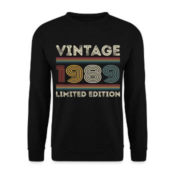 1989 Birthday 1989 Retro 1989 Gift 1989 - Unisex Sweatshirt - black - Front - Alina (178cm) & Michal (187cm)