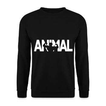 Bodybuilder musculation animal animal muscle animal - Sweat-shirt Unisexe - noir - Devant - Alina (178cm) & Michal (187cm)