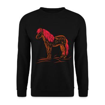 Cheval - Sweat-shirt Unisexe - noir - Devant - Alina (178cm) & Michal (187cm)