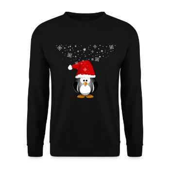 Joyeux Noël bonhomme de neige pingouin - Sweat-shirt Unisexe - noir - Devant - Alina (178cm) & Michal (187cm)