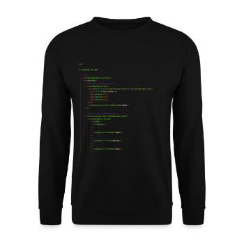 Programming Html. Homepage Nerd Shirt - Unisex Sweatshirt - black - Front - Alina (178cm) & Michal (187cm)
