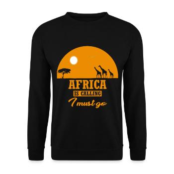 L'AFRIQUE EST APPELANT Je dois aller en Afrique Savannah Girafe - Sweat-shirt Unisexe - noir - Devant - Alina (178cm) & Michal (187cm)