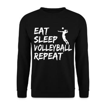 eat sleep volleyball repeat - Unisex Sweatshirt - black - Front - Alina (178cm) & Michal (187cm)