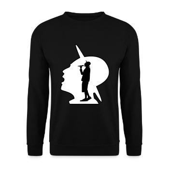 Sänger in Silhouette Musik - Unisex Pullover - Schwarz - Vorne - Alina (178cm) & Michal (187cm)