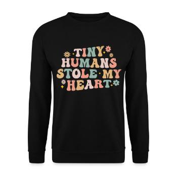 Tiny Humans Stole My Heart - NICU Nurse Women - Unisex Sweatshirt - black - Front - Alina (178cm) & Michal (187cm)
