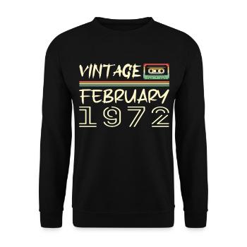 février 1972 meilleur cadeau février 1972 february - Sweat-shirt Unisexe - noir - Devant - Alina (178cm) & Michal (187cm)