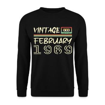 février 1969 meilleur cadeau février 1969 february - Sweat-shirt Unisexe - noir - Devant - Alina (178cm) & Michal (187cm)