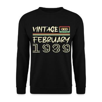 février 1989 meilleur cadeau février 1989 february - Sweat-shirt Unisexe - noir - Devant - Alina (178cm) & Michal (187cm)