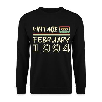 Februar 1984 Bestes Geschenk Februar 1984 - Unisex Pullover - Schwarz - Vorne - Alina (178cm) & Michal (187cm)
