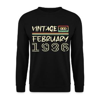 février 1986 meilleur cadeau février 1986 february - Sweat-shirt Unisexe - noir - Devant - Alina (178cm) & Michal (187cm)