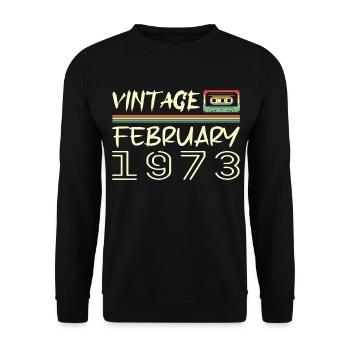 February 1973 Best Gift February 1973 - Unisex Sweatshirt - black - Front - Alina (178cm) & Michal (187cm)
