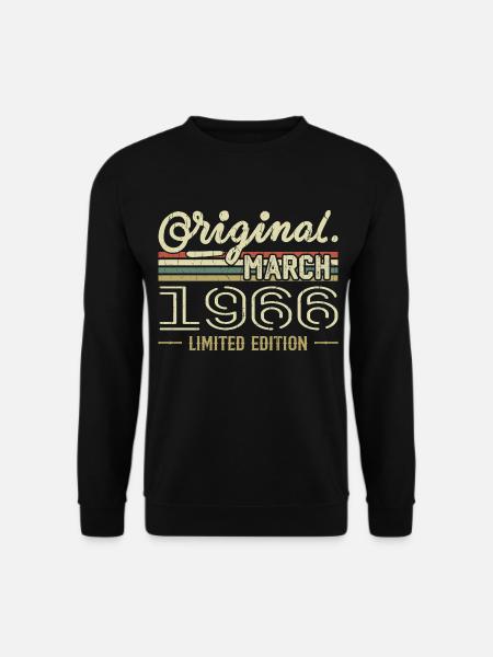 Né en Mars 1966 Cadeau Anniversaire Mars 1966 - Unisex sweater - sort