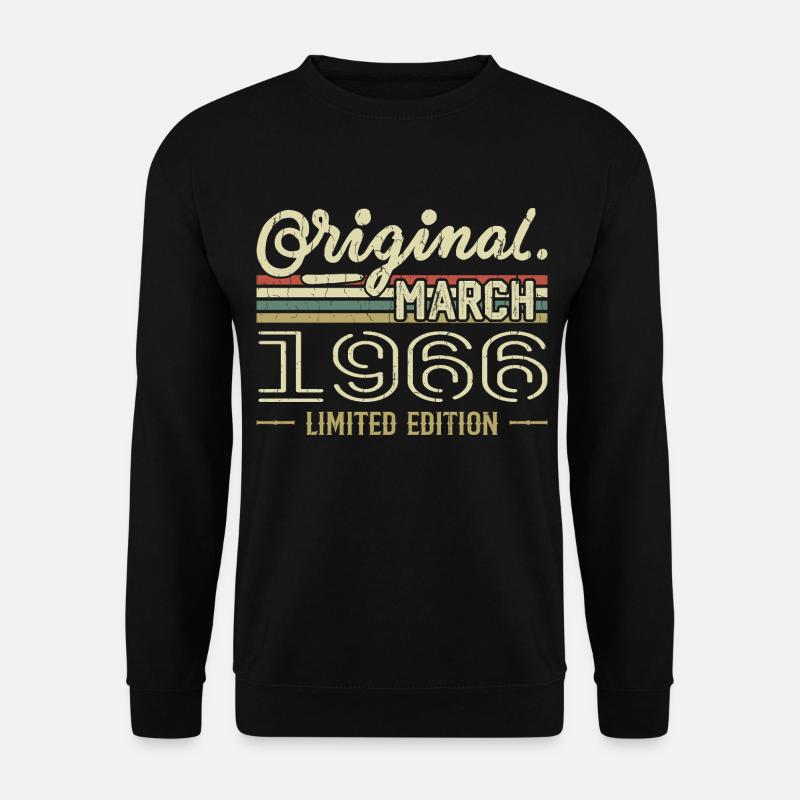 Born in March 1966 Birthday Gift March 1966 - Unisex Sweatshirt - black
