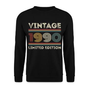 1990 Anniversaire 1990 Retro 1990 Cadeau 1990 - Sweat-shirt Unisexe - noir - Devant - Alina (178cm) & Michal (187cm)