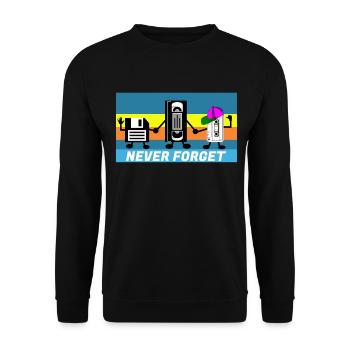 Never Forget The perfect gift for nerds - Unisex Sweatshirt - black - Front - Alina (178cm) & Michal (187cm)