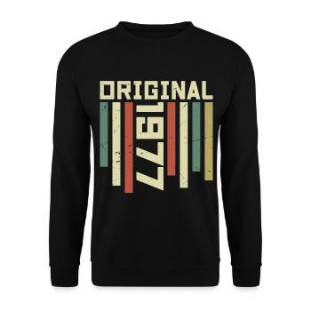 1977 Retro Gift 1977 47 Year Anniversary Gift - Unisex Sweatshirt - black - Front - Alina (178cm) & Michal (187cm)