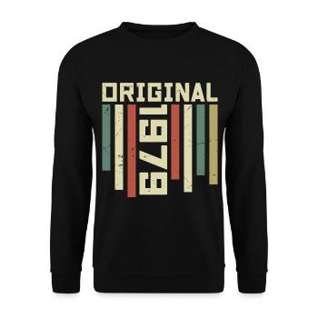 1979 Retro Gift 1979 45th Anniversary Gift - Unisex Sweatshirt - black - Front - Alina (178cm) & Michal (187cm)