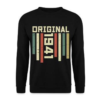 1941 Retro-Geschenk 1941 Geburtstagsgeschenk 83 Jahre - Unisex Pullover - Schwarz - Vorne - Alina (178cm) & Michal (187cm)