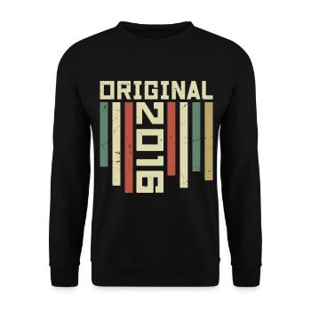 2016 Cadeau Rétro 2016 Cadeau Anniversaire 8 ans - Sweat-shirt Unisexe - noir - Devant - Alina (178cm) & Michal (187cm)