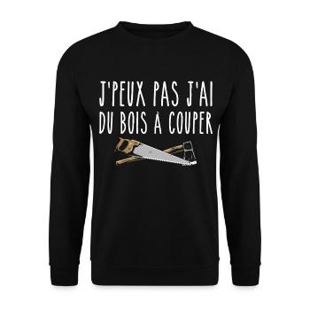 J’peux pas j’ai du bois à couper - Sweat-shirt Unisexe - noir - Devant - Alina (178cm) & Michal (187cm)