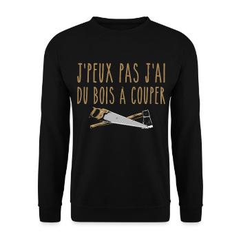 J’peux pas j’ai du bois à couper - Sweat-shirt Unisexe - noir - Devant - Alina (178cm) & Michal (187cm)