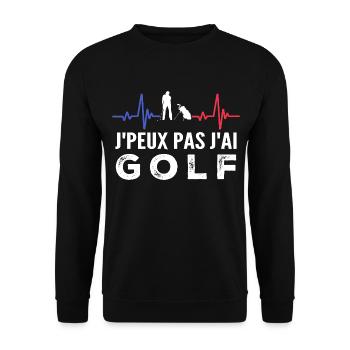 Je peux pas j'ai golf - Sweat-shirt Unisexe - noir - Devant - Alina (178cm) & Michal (187cm)