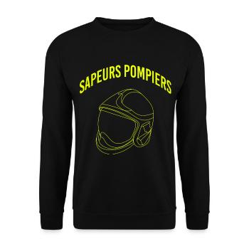 POMPIER - sapeurs pompiers - Sweat-shirt Unisexe - noir - Devant - Alina (178cm) & Michal (187cm)