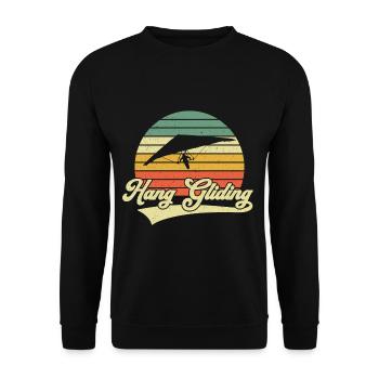 Hang Gliding Vintage Retro Hang Glider - Unisex Sweatshirt - black - Front - Alina (178cm) & Michal (187cm)