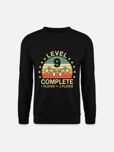 Level 9 Complete Gamer 9 Anniversary Wedding Anniversary - Unisex Sweatshirt - black