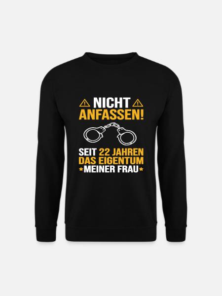 Bronzehochzeit 22 Hochzeitstag Geschenk - Unisex Pullover - Schwarz