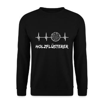 Holzflüsterer Herzschlag - Unisex Pullover - Schwarz - Vorne - Alina (178cm) & Michal (187cm)