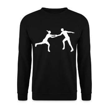 Eiskunstlauf Eleganz zu zweit - Unisex Pullover - Schwarz - Vorne - Alina (178cm) & Michal (187cm)