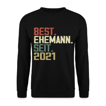 Best Ehemann Seit 2021 Geburtstagsgeschenk 2021 - Unisex Pullover - Schwarz - Vorne - Alina (178cm) & Michal (187cm)