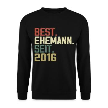 Best Ehemann Seit 2016 Geburtstagsgeschenk 2016 - Unisex Pullover - Schwarz - Vorne - Alina (178cm) & Michal (187cm)