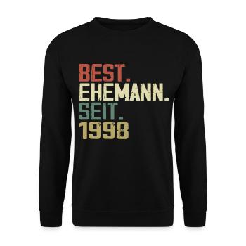 Best Ehemann Seit 1998 Geburtstagsgeschenk 1998 - Unisex Pullover - Schwarz - Vorne - Alina (178cm) & Michal (187cm)