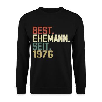 Best Ehemann Seit 1976 Geburtstagsgeschenk 1976 - Unisex Pullover - Schwarz - Vorne - Alina (178cm) & Michal (187cm)
